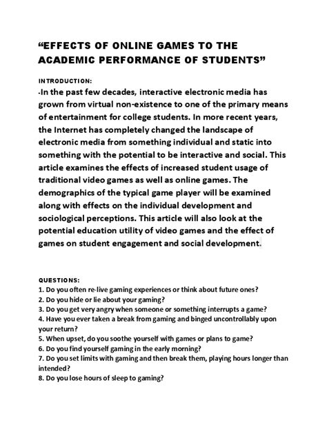 online games rrl|The Effects of Online Games on Student’s Academic Performance.